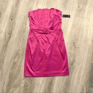 Hot pink strapless dress